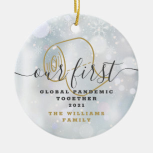 Our First Global Pandemic Covid Christmas Photo Ceramic Tree Decoration