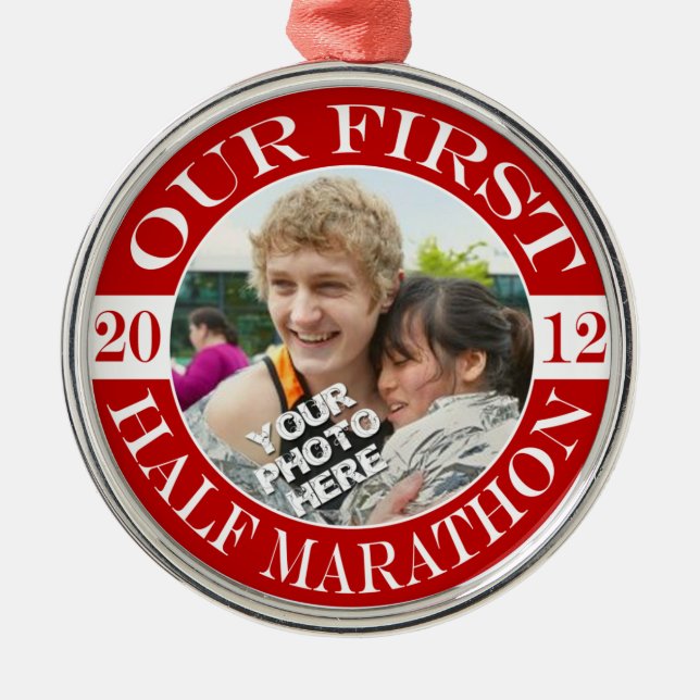 Our First Half Marathon - 2012 Metal Tree Decoration (Front)