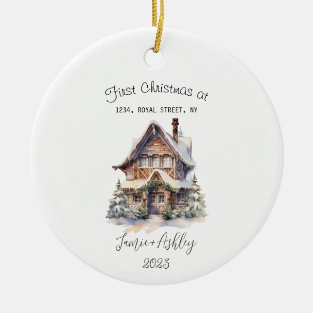 Our First Home Christmas Ornament 2023 Personalise (Front)