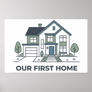 Our First Home Custom Address Poster
