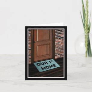our first home door mat card