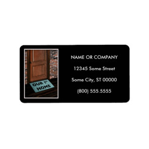 our first home door mat label