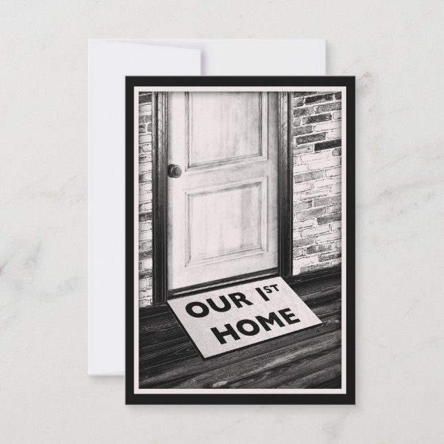 our first home door mat photograph invitation (Front)