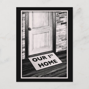 our first home door mat photograph postcard