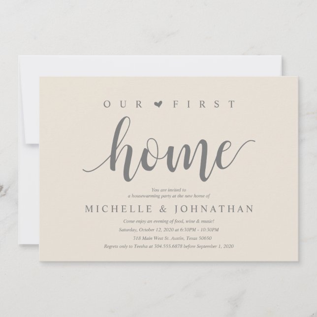 Our first home, Housewarming party celebration Invitation (Front)