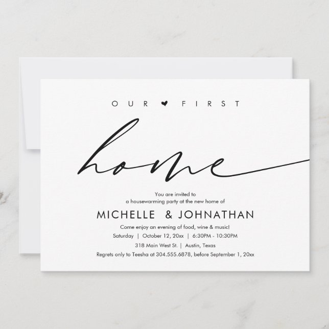 Our first home, Housewarming party celebration Invitation (Front)