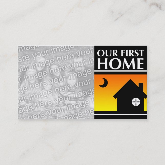 our first home (mod sunset) business card (Front)