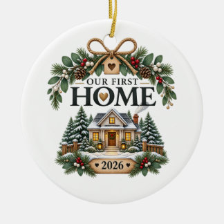 Our First Home Ornament, New Home Christmas Keepsa Ceramic Tree Decoration