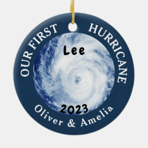 Our First Hurricane Lee Custom Name Ceramic Tree Decoration
