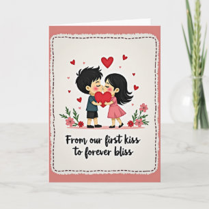 Our First Kiss Love Card