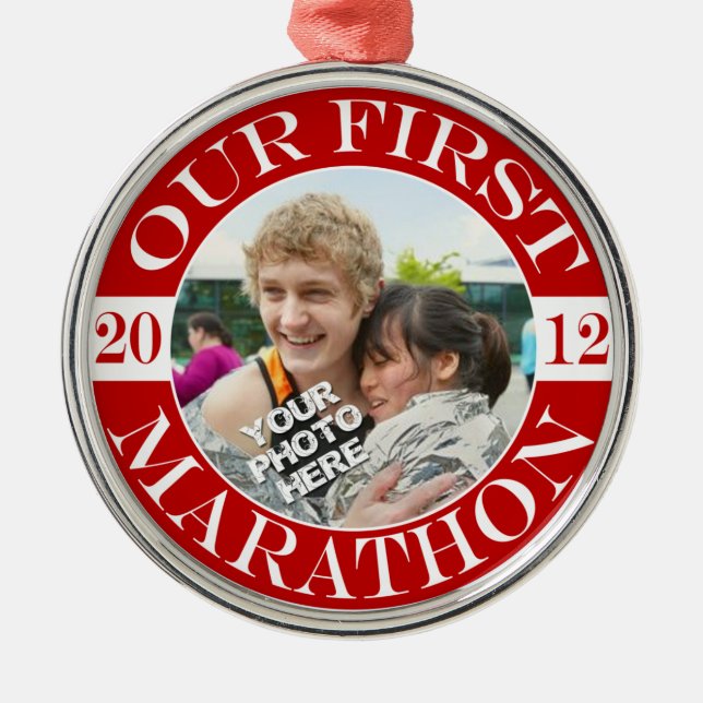 Our First Marathon - 2012 Metal Tree Decoration (Front)