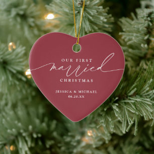 Our First Married Christmas Newlywed  Ceramic Tree Decoration