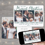 Our First Married Christmas Newlyweds Photos Green Holiday Card<br><div class="desc">Send joyful holiday wishes as a new Mr. & Mrs! Celebrate marriage as newlyweds and share four of your favourite wedding pictures with a stylish custom photo collage "Our First Married Christmas" holiday card. All text on this template is simple to personalise to include any wording, such as Merry and...</div>