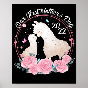 Our First Mother's Day 2022 Matching Llama Poster