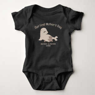 Our First Mother's Day, Baby Seal custom name Bodysuit