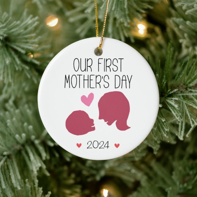 Our First Mothers Day First Time Mum Personalised  Ceramic Tree Decoration (Tree)