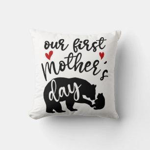 Our first Mothers Day Hearts Mama Bear Gift, 1/2 Cushion