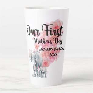 Our First Mother's Day Mum And Baby Elephants Latte Mug