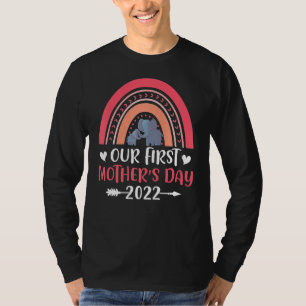 Our First Mother's Day Mum Mama Cute Rainbow Eleph T-Shirt