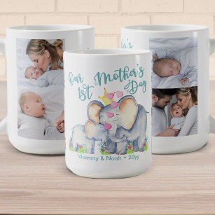 Our First Mothers Day Mummy & Baby Elephant Photo Coffee Mug