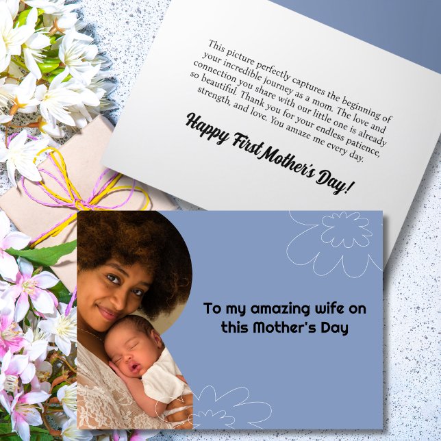 Our First Mother's Day Together Photo Holiday Card (Creator Uploaded)