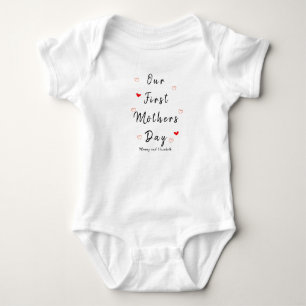 Our first mother's day with hearth and Custom text Baby Bodysuit