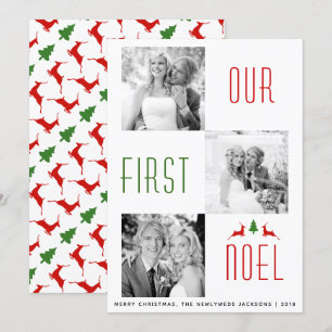 Our First Noel first Christmas deer photo card