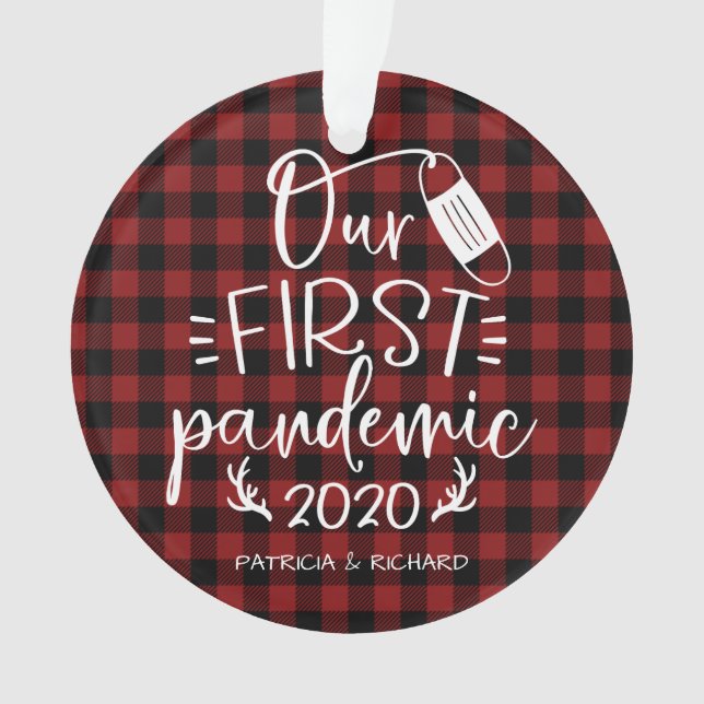 Our First Pandemic Couple's Keepsake Covid Ornament (Front)