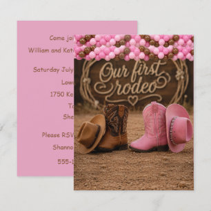 Our First Rodeo Twin Birthday Digital Download  Invitation