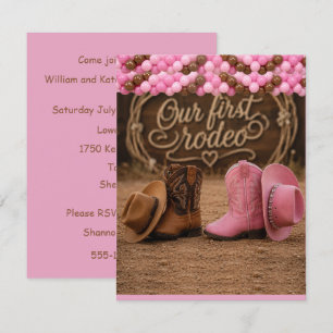 Our First Rodeo Twin Birthday Digital Download  Invitation