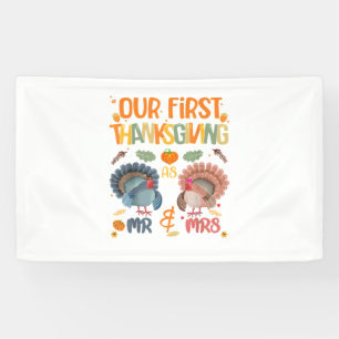 Our First Thanksgiving Mr And Mrs Couple Married 2 Banner
