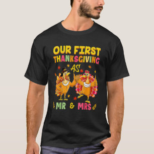 Our First Thanksgiving Mr And Mrs Couple Married 2 T-Shirt