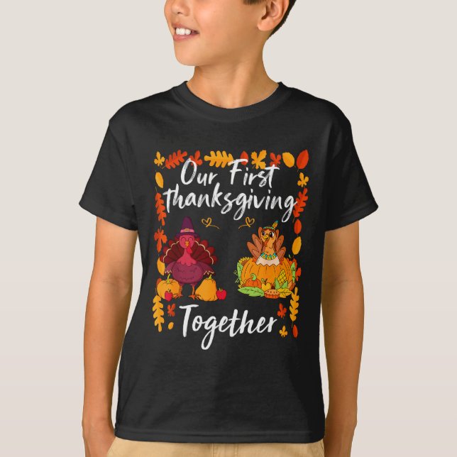 Our First Thanksgiving Together Matching Couple  T-Shirt (Front)