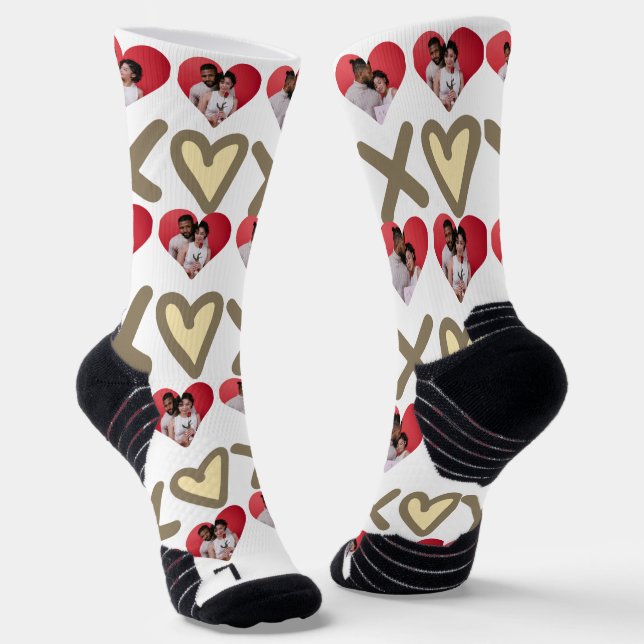 Our First Valentine's Day as Mr and Mrs Photo Socks (Angled)