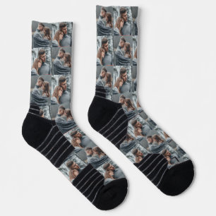 Our First Valentine's Day as Mr and Mrs Photo Socks