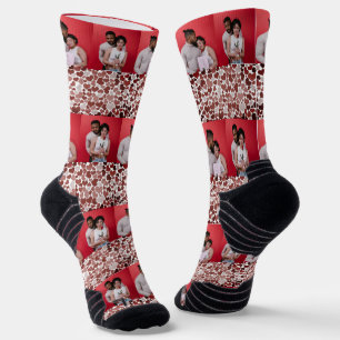Our First Valentine's Day as Mr and Mrs Photo Socks