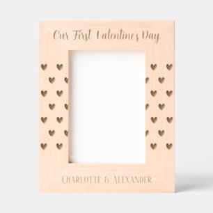 Our First Valentine's Day Heart Etched Frames