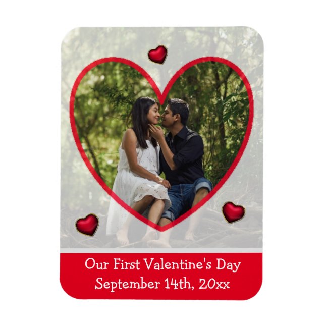 Our First Valentine's day  Reminder Photo Magnet (Vertical)