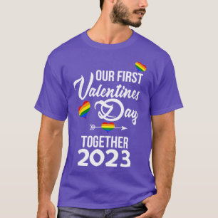 Our First Valentines Day Together 2023 Gay Couple T-Shirt