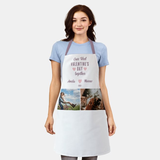 Our First Valentine's Day Together 2 Photos  Apron (Worn)