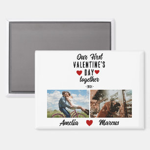 Our First Valentine's Day Together 2 Photos  Magnet