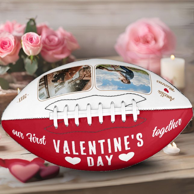 Our First Valentine's Day Together 2 Photos Red  American Football (Creator Uploaded)