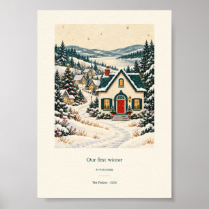 Our First Winter in a Red Door Cottage Poster