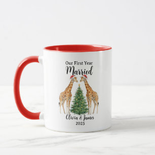 Our First Year Married Goose Custom Christmas Mug