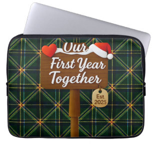 Our First Year Together 2025 Wooden Sign Laptop Sleeve