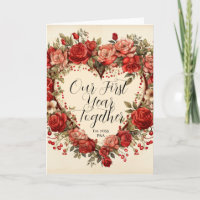 Our First Year Together Vintage Style Roses Custom