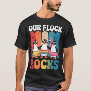 Our Flock Rocks Cute Penguin Family Love Summer T-Shirt