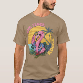 Our Flock Rocks Flamingo Groovy Retro boy T-Shirt