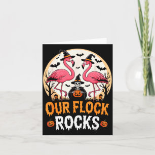 Our Flock Rocks Flamingo Halloween Costume Matchin Card