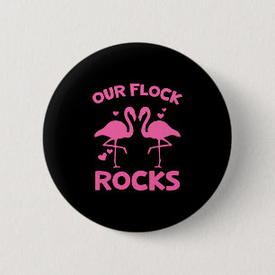 Our Flock Rocks Flamingo Matching Family Vacation 6 Cm Round Badge